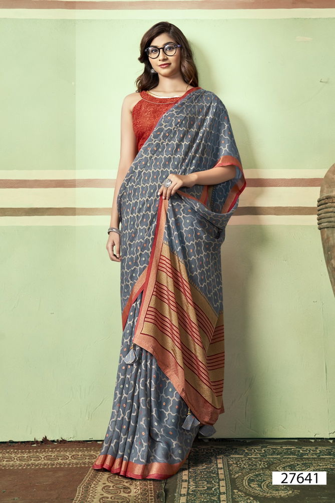 Monalika By Vallabhi Printed Brasso Sarees Wholesale Shop In Surat